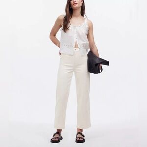 Madewell Emmett Wide-Leg Jean in Tile White Welt Pocket Edition Size 24 NWOT